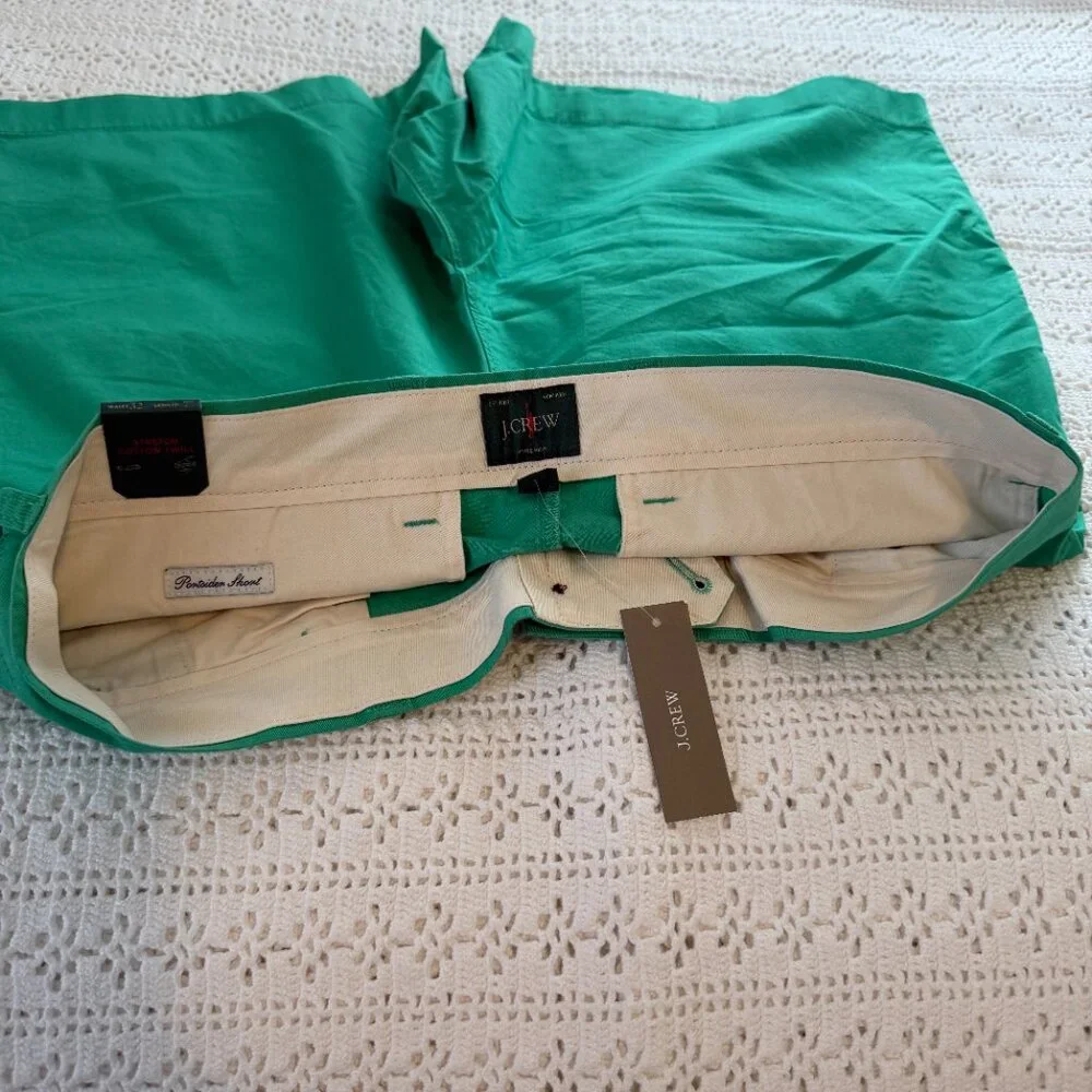 New With Tags J. Crew Men's Portsider Stretch Chino Shorts Villa Green Size 32